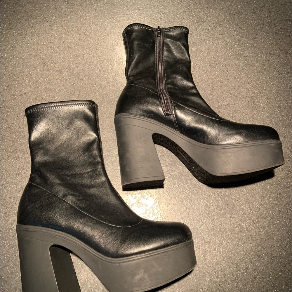 Call It Spring Black Heeled Boots - Picture 5 of 11
